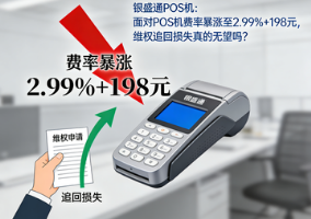 银盛通POS机：面对POS机费率暴涨至2.99%+198元，维权追回损失真的无望吗？