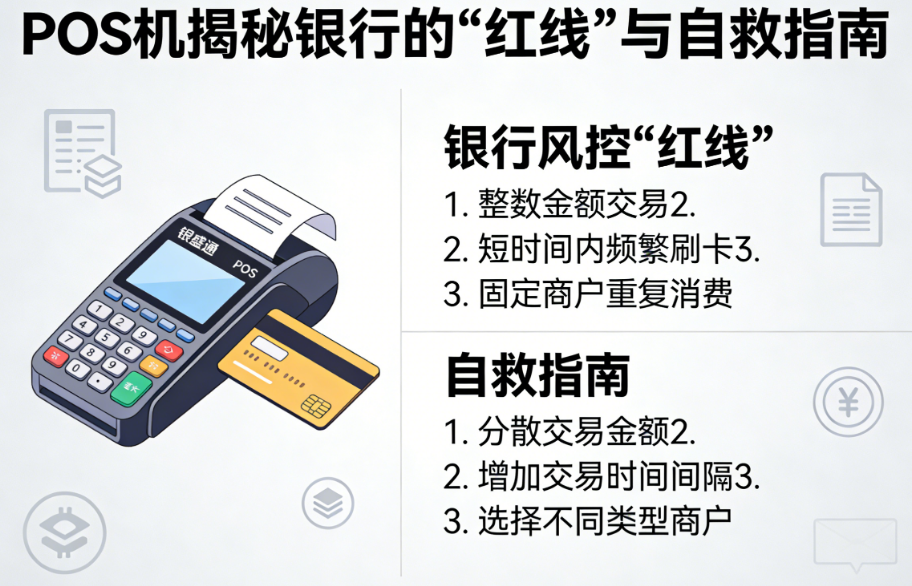 信用卡刷整数秒被风控？银盛通POS机揭秘银行的“红线”与自救指南！