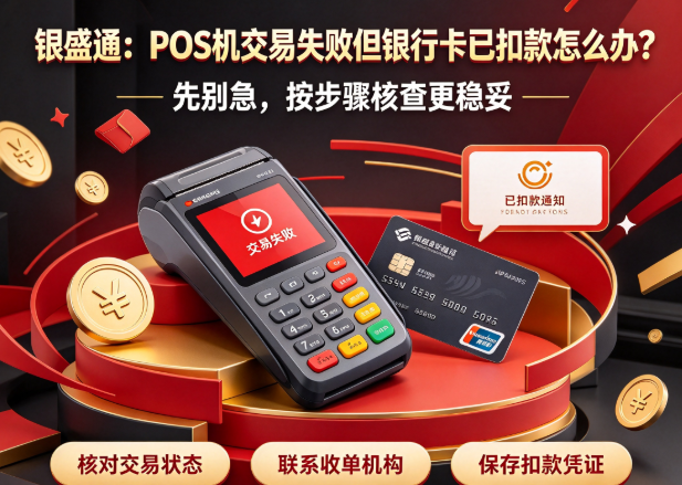 银盛通：POS机交易失败但银行卡已扣款怎么办？